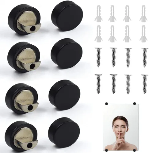 Miniatura 7 de Juego de 4 clips de vidrio flotante de aleación de zinc, soporte para espejos de pared o clip, espejos de baño, hoja de soporte, espejo de tocador