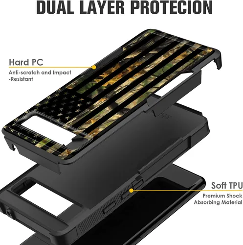 Miniatura 2 de Funda para Pixel 6A, funda híbrida de doble capa resistente a prueba de golpes de policarbonato duro de silicona suave TPU para Google Pixel 6A