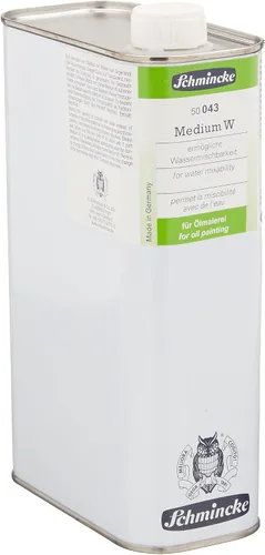 Miniatura 3 de Schmincke - Medio W, 33.8 fl oz, 50043029, líquido, hace que los colores al óleo se mezclen con agua, aumenta el brillo y la transparencia, incoloro