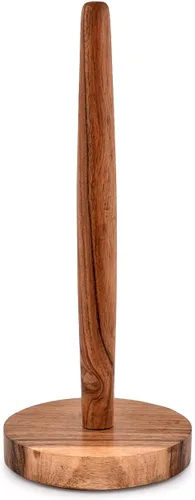 NIRMAN Soporte decorativo para toallas de papel de madera de acacia para cocina, inodoro, despensa y baño (5 x 5 x 12 pulgadas)