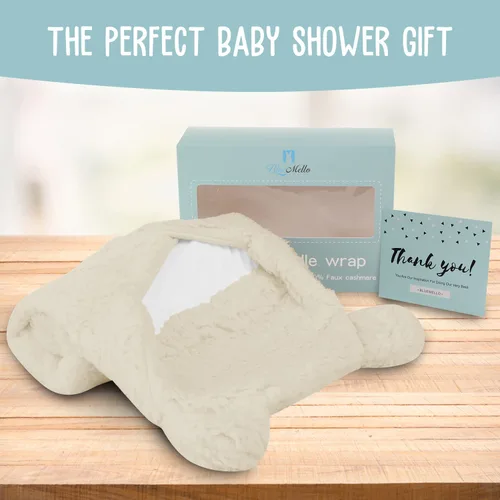 Miniatura 5 de BlueMello Manta para envolver al bebé Felpa ultrasuave esencial para bebés de 0 a 6 meses Recibir envoltorio beige Accesorios ideales