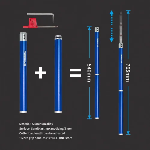Miniatura 5 de Kit de herramienta de torneado de torno de carburo DEEFIINE, herramienta de desbaste y acabado de torno hueca intercambiable con mango de aleación