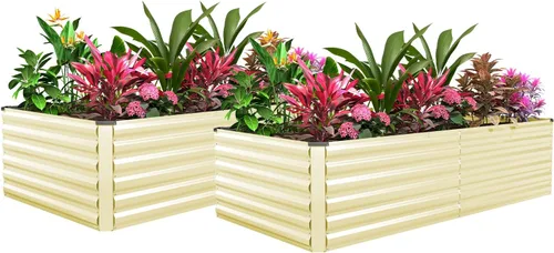 Miniatura 21 de Cama de jardín elevada con enrejado de arco para plantas trepadoras, cama de jardín elevada galvanizada, jardineras al aire libre para verduras