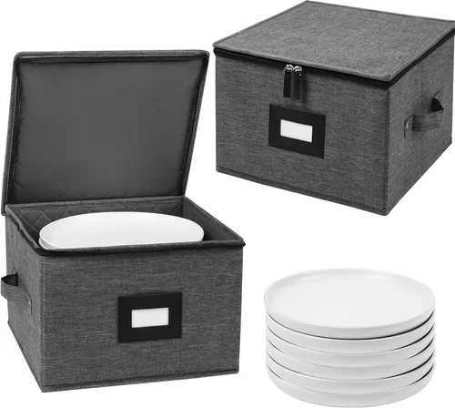 Miniatura 8 de Mayniu Contenedores de almacenamiento de copas, caja de almacenamiento de copas de vino con divisores para vasos, cristalería, cristal, cajas