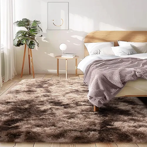 Miniatura 74 de Awaytail Alfombra Esponjosa Lavable 2x3 Pies, Pura Negra Alfombra para Silla de Escritorio Antideslizante, Alfombra Supersuave para Niños