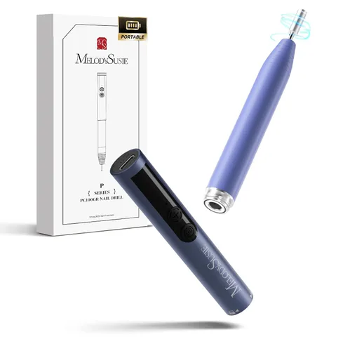 Miniatura 10 de MelodySusie PocketNail Taladro de Uñas Modular Inalámbrico en Forma de Bolígrafo, PC100GR 20000RPM Lima Eléctrica Delgada Portátil Recargable