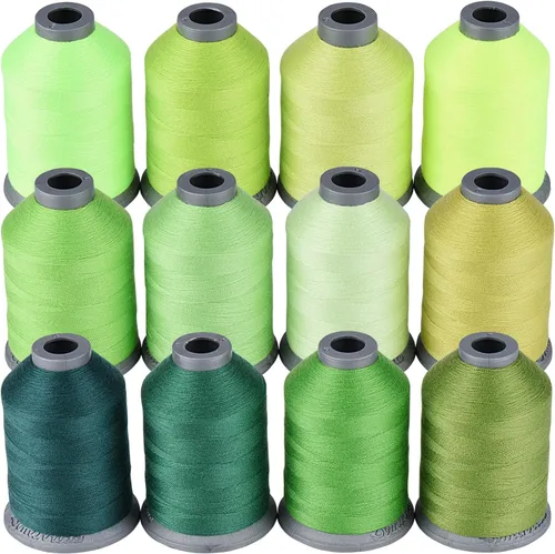 Miniatura 17 de Simthread Hilo de coser para todos los propósitos, 12 carretes tamaño 40D/2 hilo de poliéster para costura, acolchado y máquina de coser, prácticos