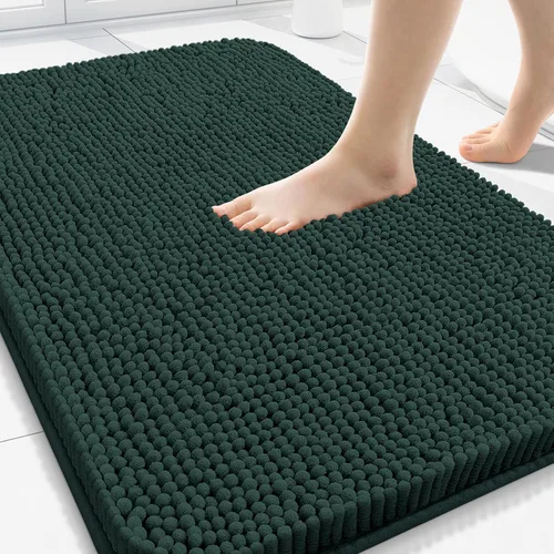 Miniatura 77 de Arotive Alfombras de baño de felpilla extrasuaves y absorbentes, de 24 x 16 pulgadas, lavables a máquina, parte trasera de goma antideslizante
