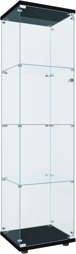 Miniatura 20 de FLYMUHJIA Gabinete de cristal para cocina, despensa, armario de almacenamiento de barra de esquina con cuatro niveles de doble puerta, 64 pulgadas