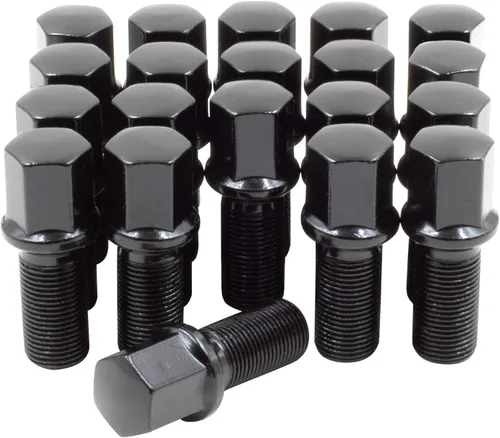 Miniatura 9 de Wheel Accessories Parts 20 piezas M15 x 1.25 15 x 1.25 rosca Bellota para asiento de asiento de bellota, acabado negro, longitud del vástago