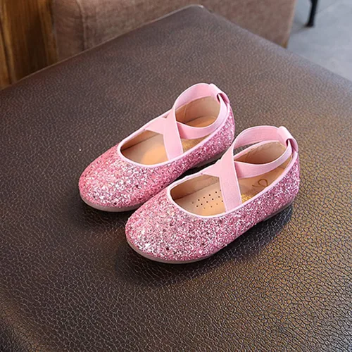 Miniatura 6 de YIBLBOX Zapatos planos de ballet con purpurina para niña, bailarina, Mary Jane, princesa, vestido de boda, zapatos de vestir brillantes