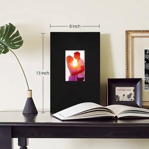 Miniatura 2 de potricher Álbum de fotos pequeño para 4 x 6 pulgadas, 300 fotos, cubierta de lino, libro de fotos para familia, boda, aniversario y bebé (negro)