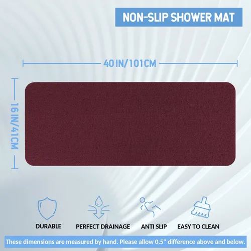 Miniatura 173 de Hargiis - Tapete antideslizante de secado rápido para tina y ducha, tapete exfoliante para pies, para baño, cocina u hotel, beige, 24 x 16 pulgadas