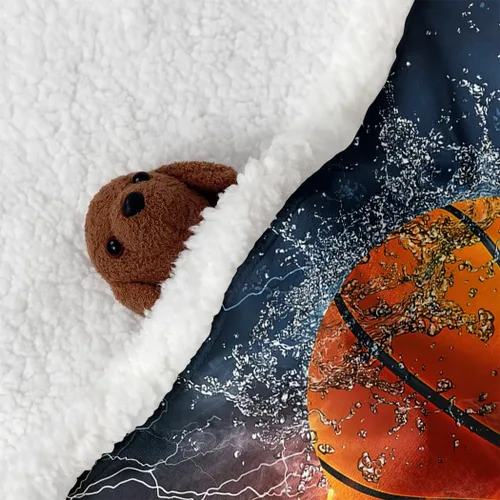 Miniatura 3 de YISUEMEI - Manta sherpa de baloncesto, suave y afelpada, manta de forro polar para amantes del baloncesto, entrenadores, hombres, 50 x 60 pulgadas