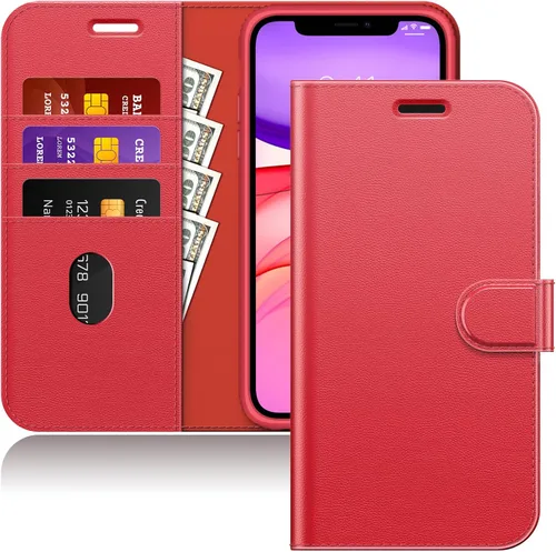 Miniatura 9 de JETech Funda tipo cartera para iPhone 11 de 6.1 pulgadas, a prueba de golpes, de piel sintética, magnética, con tarjetero y función de soporte, Negro