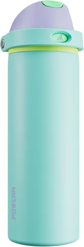 Miniatura 19 de POWCAN - Botella de agua aislada, 24 oz, tapa 2 en 1, boquilla de botón, popote abatible, a prueba de fugas, acero inoxidable, para portavasos