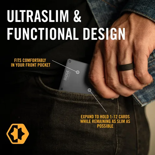 Miniatura 25 de Ridge - Cartera para hombre – Cartera compacta minimalista delgada y portatarjetas, billetera con bolsillo frontal protegido RFID para hombres