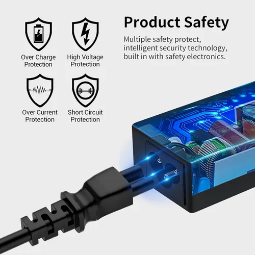 Miniatura 7 de Cargador para portátil de 65 W/45 W compatible con Dell Inspiron P69G P25T P24T P51F P89G 3583 5566 5559 3585 5593 5567 3590 5555 5570 Latitude 3310