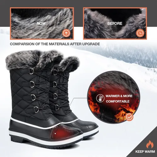 Miniatura 2 de mysoft Women's Waterproof Winter Boots, Warm Insulated Snow Boots for Outdoor