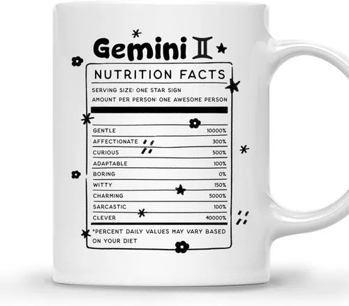 Miniatura 16 de Gossby Aquarius Nutrition Fact Taza de café – Regalo del signo del zodiaco para mujeres, cumpleaños, regalo de astrología de Navidad para mujeres