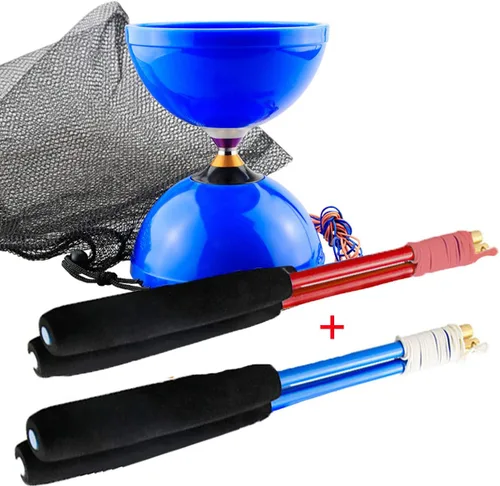 Miniatura 8 de MAGICYOYO Pro Triple Bearing Diabolo Tamaño mediano 5" Azul. Juguete Yoyo chino Diabolo de alto rendimiento con 2 pares de palos de carbono + 2