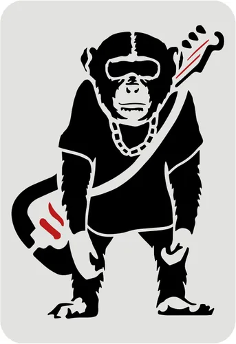 FINGERINSPIRE Banksy - Plantilla de chimpancés – Plantilla reutilizable de 11.7 x 8.3 pulgadas con patrón de orangután y mono para pintar en pared,