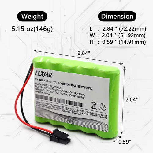 Miniatura 2 de Coonyard Reemplazo de batería AA Ni-MH de 6 V 2000 mAh para GE Interlogix 600-XTI-BAT Simon XTi XTi-5 Sistema de alarma de panel de control