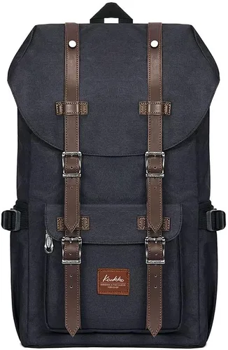 Miniatura 10 de Mochila para laptop Kaukko, senderismo y campamentos, mochila universitaria grande casual, mochila de hombro con capacidad para una laptop y Nailon