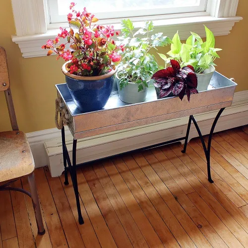 Miniatura 4 de Achla Designs WT-03 - Caballete de metal pequeño, para plantas para interiores y exteriores, con bandeja extraíble, pequeño, negro y acero