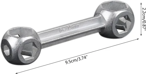 Miniatura 6 de Llave 10 en 1 Herramienta de reparación de bicicletas portátiles con forma de hueso de perro, llave dinamométrica, agujeros hexagonales, llave