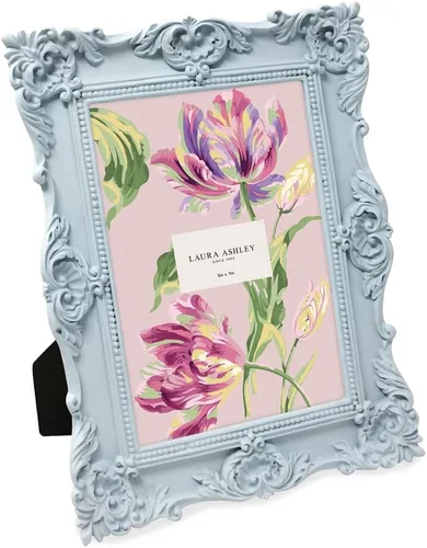 Miniatura 28 de Laura Ashley - Marco de fotos de 5 x 7 pulgadas, de resina texturizada y elaborada a mano, con caballete y gancho para mesa y pared, con diseño Negro
