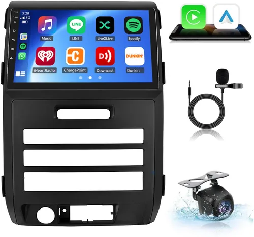 Android 13 - Radio estéreo para automóvil de 9 pulgadas, HD Carplay, reproductor de radio GPS compatible con Ford F150 F-150 2009-2014 navegación de