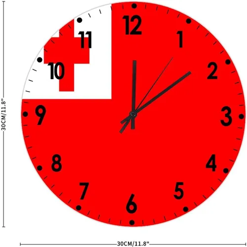Miniatura 405 de Cheyan Reloj de pared con bandera de Canadá de 12 pulgadas, silencioso, sin tictac, de PVC, funciona con pilas, reloj redondo decorativo, regalo