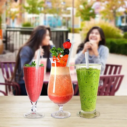 Miniatura 6 de 400 pajitas Boba transparentes jumbo, pajitas de batido de plástico desechables envueltas individualmente, pajitas grandes de boca ancha