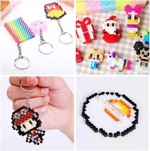 Miniatura 5 de 4 piezas de cuentas cuadradas grandes de 0.197 in con fusibles de plástico con papel de planchar, pinzas de cuentas para niños, cuentas artesanales