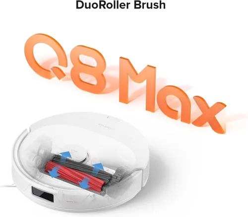 Miniatura 2 de roborock Q8 Max Robot aspirador y limpiador de trapeador, cepillo DuoRoll, 5500Pa fuerte succión, navegación Lidar, evitar obstáculos, blanco