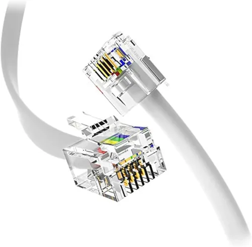 Miniatura 11 de Paquete de 2 cables telefónicos de 3 pulgadas, grado profesional, fabricado en Estados Unidos, enchufes RJ11 macho 6P4C con contactos dorados de 50