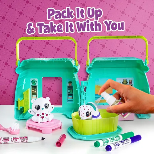 Miniatura 8 de Crayola Scribble Scrubbie Pets Spa perfumado, juego de juguetes de animales, incluye marcadores lavables y perfumados, regalos para niñas y niños, a