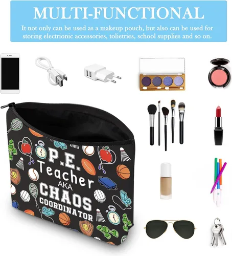 Miniatura 3 de P.E. Teacher Chaos Coordinator - Bolsa con cremallera para educación física, regalo para profesores, gimnasio, regalo para profesores, regalo
