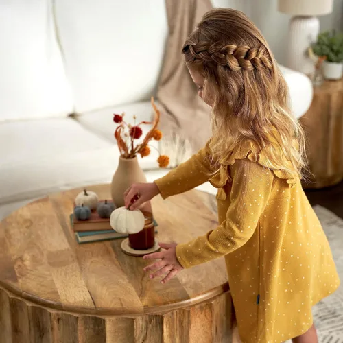 Miniatura 3 de Gerber Vestido de manga larga con detalle de volantes para bebé niña