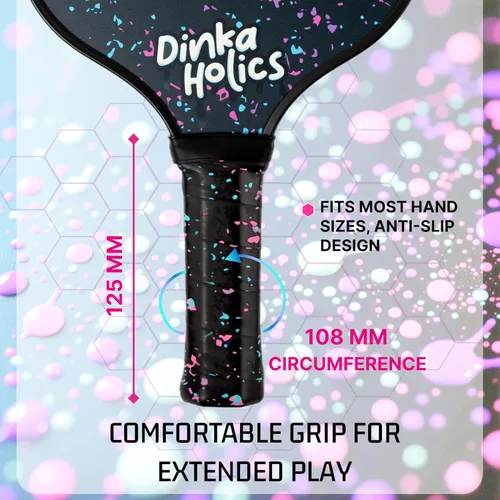 Miniatura 3 de Pala de pickleball de fibra de carbono – Núcleo en forma de panal de PP de 16mm, ligera de 220–235g, agarre cómodo, diseño duradero para control