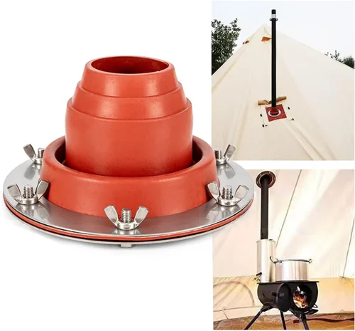 Kit de gato para estufa de tienda, campana para tienda de campaña intermitente, tubo flexible de alta temperatura, compatible con secciones de tubo