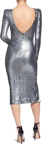 Miniatura 5 de Dress the Population Natalie - Vestido de manga larga con lentejuelas elásticas para mujer