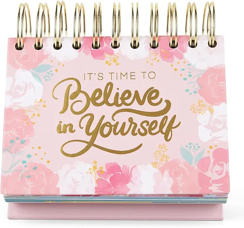 Es hora de creer en ti mismo: 365 citas motivacionales diarias, caballete inspirador de escritorio, afirmaciones positivas, regalo para mujeres y