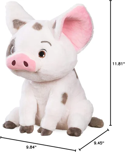 Miniatura 8 de Disney Store Peluche oficial de Pua, Moana, mediano de 13 pulgadas, personaje icónico de peluche con ojos bordados y características de felpa suave