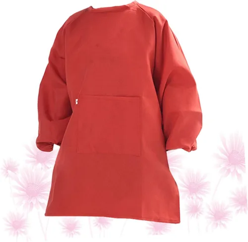 Miniatura 5 de Long Sleeve Painting Smock Apron Coat Cover with Adjustable Closure Red Protective Clothes for Watercolor Stain Prevention and Easy Cleaning