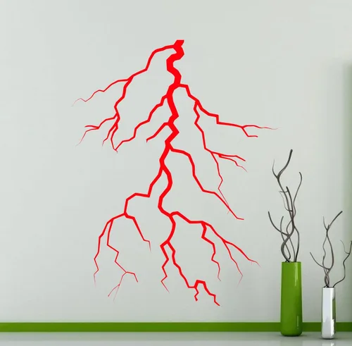 Miniatura 2 de Calcomanía de pared Lightning Strike Thunderbolt Thunder Bolt Flash vinilo adhesivo para decoración interior del hogar, cualquier habitación, mural