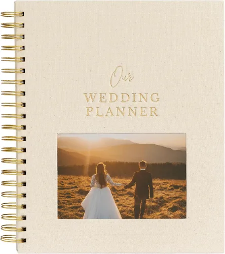 Miniatura 11 de Libro y organizador de boda atemporal premium de alta calidad, libro de planificación de bodas, carpeta completa de recuerdo y cuenta regresiva