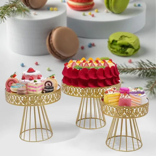 Miniatura 10 de YIYIBYUS Juego de 9 soportes de cristal para tartas, soporte para cupcakes, frutas, dulces, postres con cuentas de cristal para mesa de postre, 9