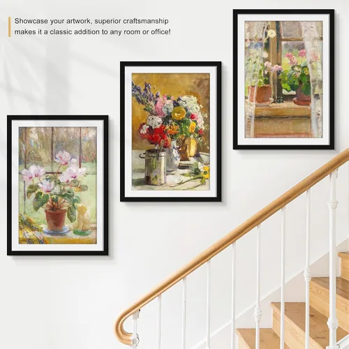 Miniatura 5 de Picrit Marco negro para póster de 24 x 34 pulgadas, paquete de 7 unidades, para fotos de 20 x 30 pulgadas con paspartú o de 24 x 34 pulgadas sin